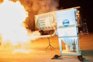 Always a highlight, not only by daylight: REMBE live demonstration at POWTECH