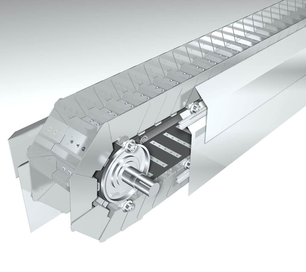 The belt apron conveyor ensures safe and efficient transportation of hot materials such as cement clinker