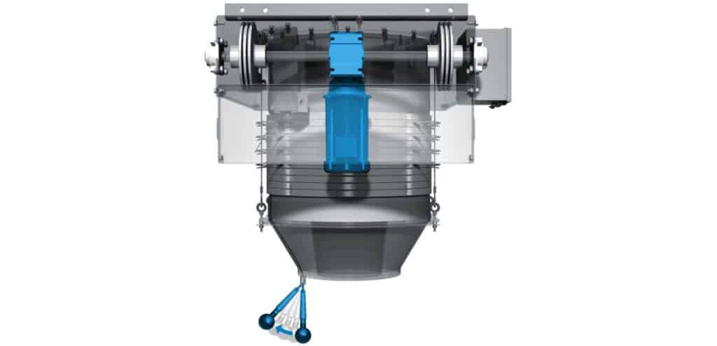 Telescopic loading spout vortex