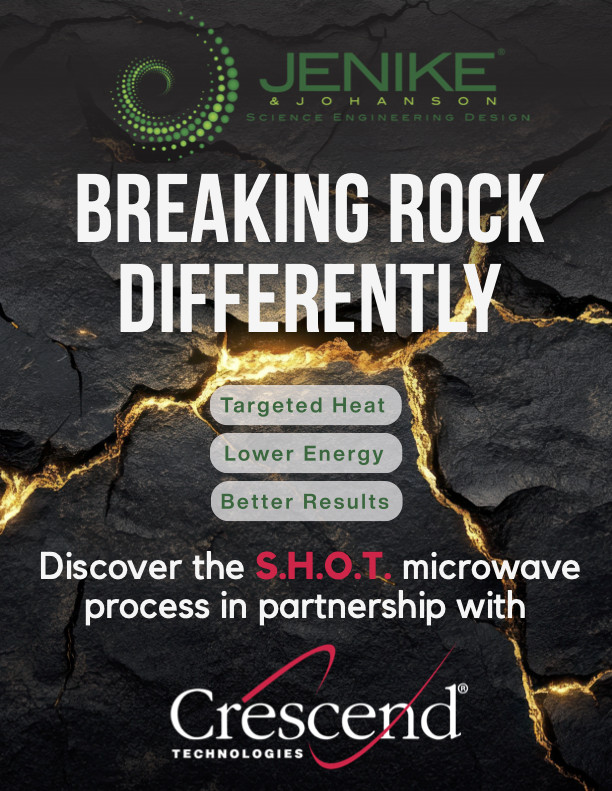 Jenike & Johanson and Crescend Technologies Announce Strategic Partnership to Advance Selective Heat Ore Treatment (SHOT) with microwave technology