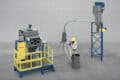 Dual Intake Vacuum System for Dust Free Unloading of Containers or Bags