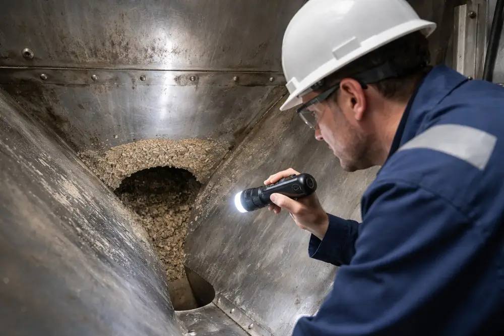 Particle Mechanics and Force Networks in Bulk Solids