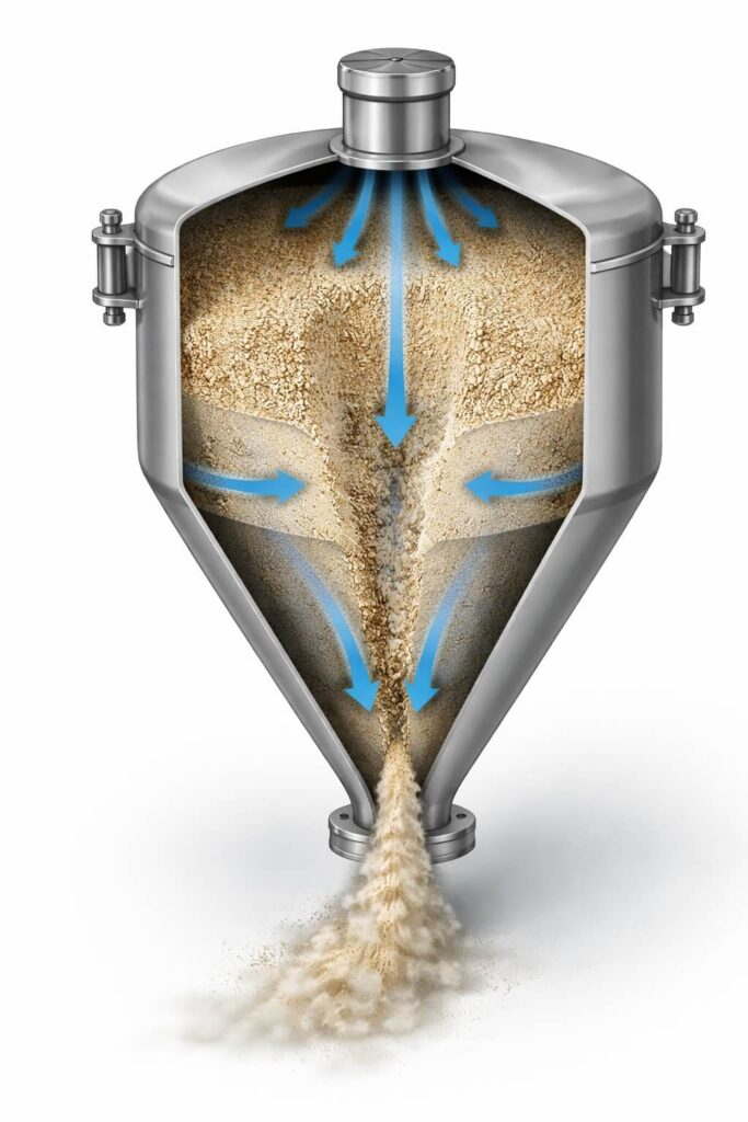 Permeability Collapse in Hopper Discharge