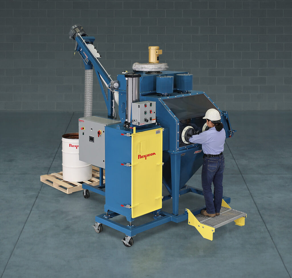 Mobile Bag Dump Station with Glovebox for Total Dust Containment