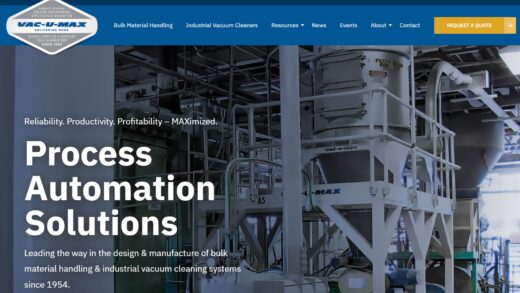 VAC-U-MAX Launches New Website Built to MAXimize Access to Bulk Material Handling and Industrial Vacuum-Cleaning Solutions