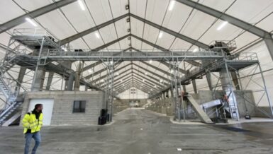 Telescoping Loading Spouts Reduce Dust Emissions in Fertilizer and Deicing Salt Stockpile Loading at EC Grow
